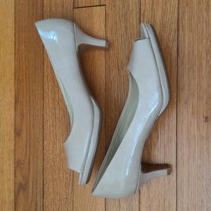 Stylish Nude Open-Toed Pumps (Never worn!)